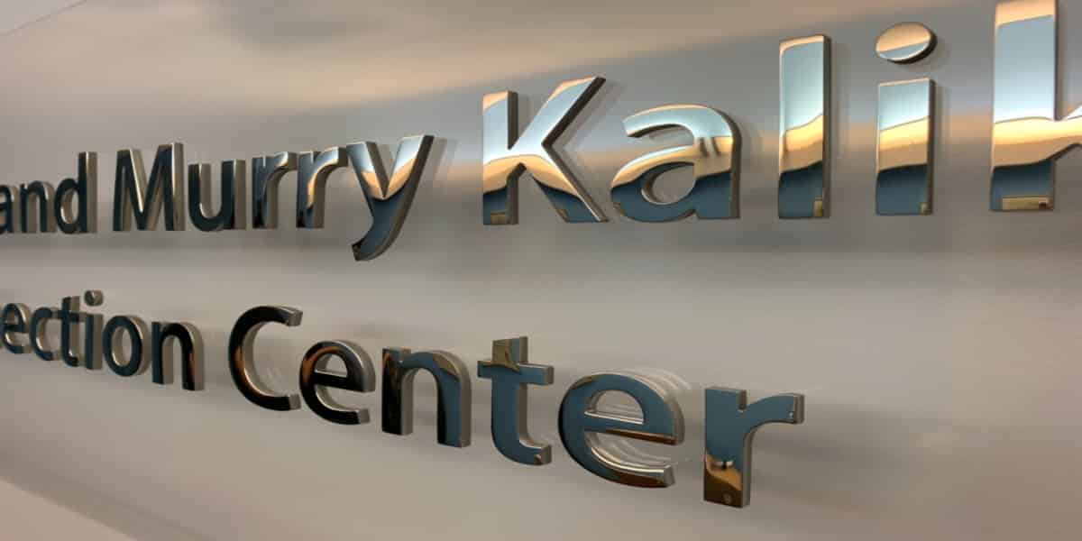 Stainless steel sign letters created with glossy finish