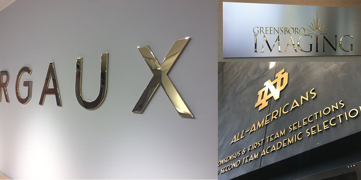 brass dimensional sign lettering