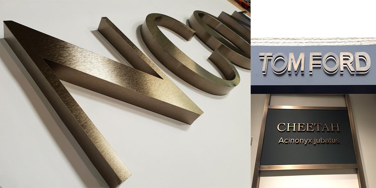 bronze sign letters