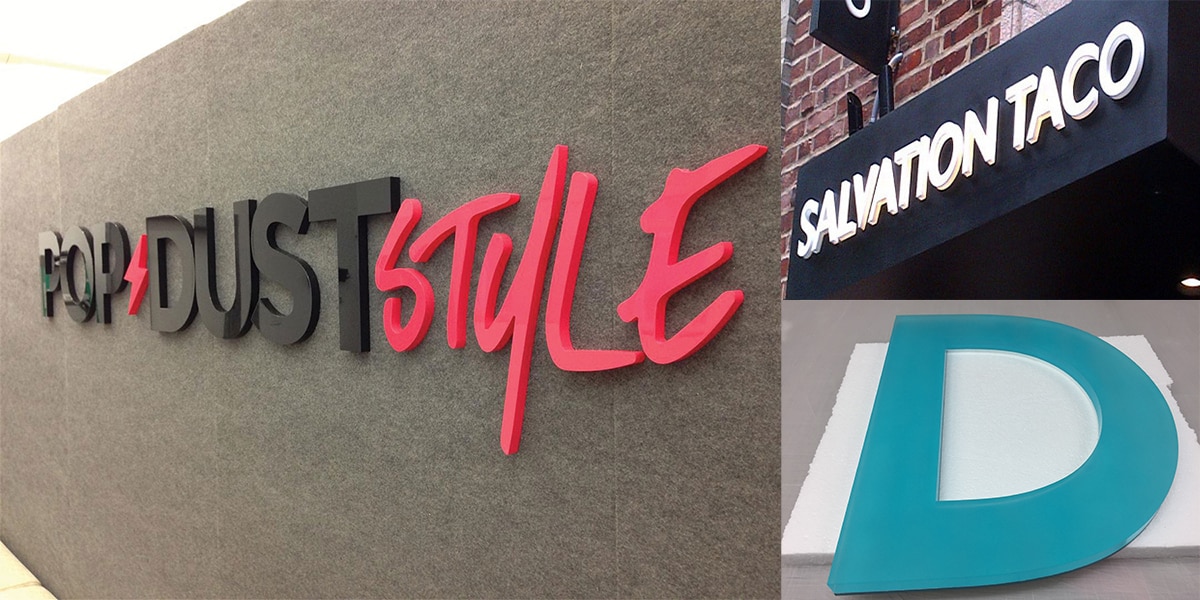 Custom Painted Acrylic Sign Letters for business and commercial signage