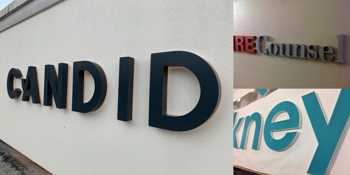 Standard acrylic sign letters for business signage