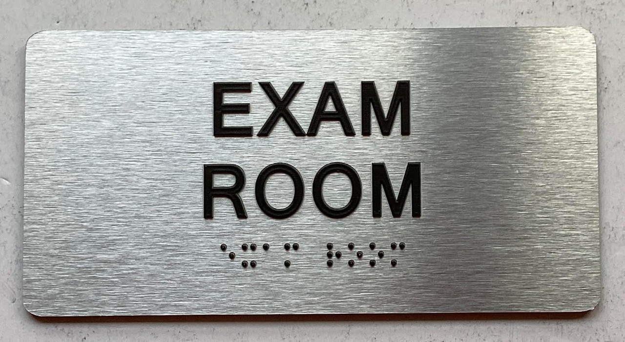 Interior Signs and Office Brushed Silver Laminate Braille Sign